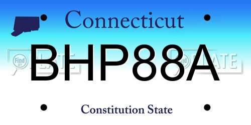 BHP88A Connecticut License Plate
