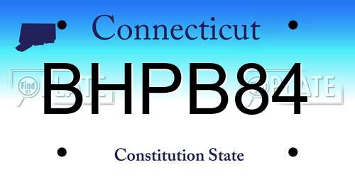 BHPB84 Connecticut License Plate