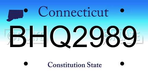 BHQ2989 Connecticut License Plate