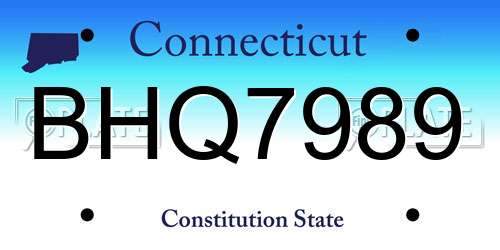 BHQ7989 Connecticut License Plate