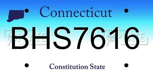 BHS7616 Connecticut License Plate