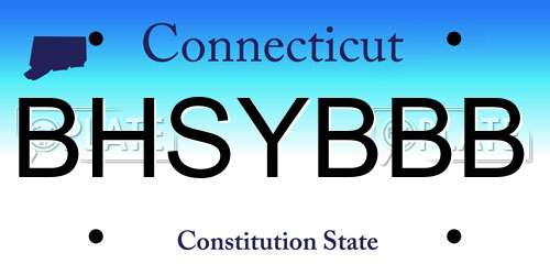 BHSYBBB Connecticut License Plate