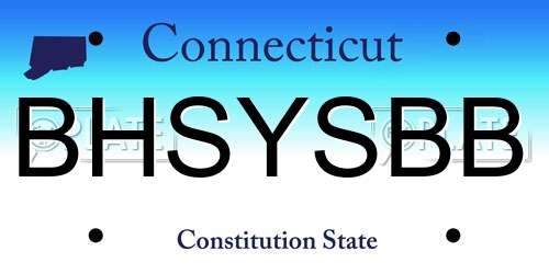 BHSYSBB Connecticut License Plate