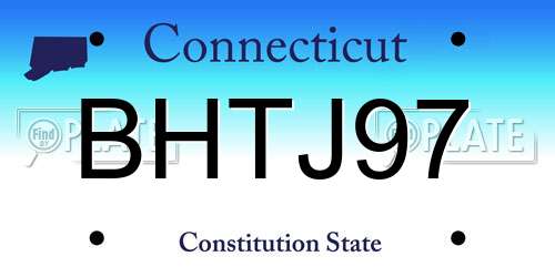 BHTJ97 Connecticut License Plate