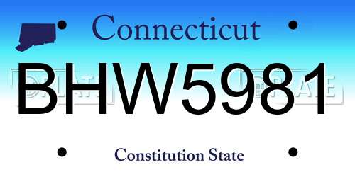 BHW5981 Connecticut License Plate