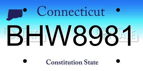BHW8981 Connecticut License Plate
