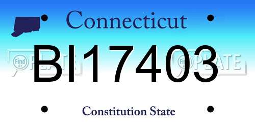 BI17403 Connecticut License Plate