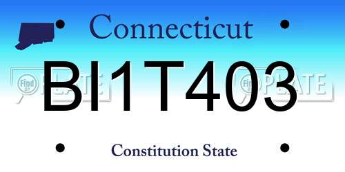 BI1T403 Connecticut License Plate