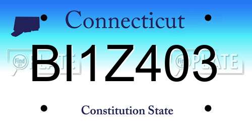BI1Z403 Connecticut License Plate
