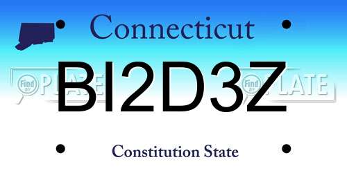BI2D3Z Connecticut License Plate