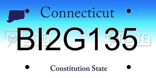 BI2G135 Connecticut License Plate