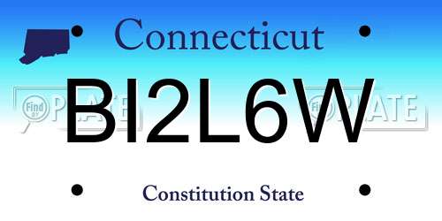 BI2L6W Connecticut License Plate