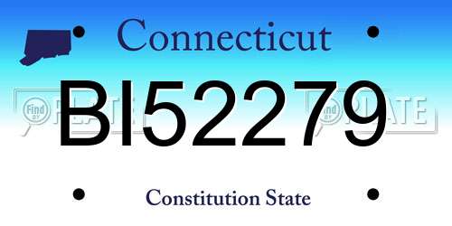 BI52279 Connecticut License Plate