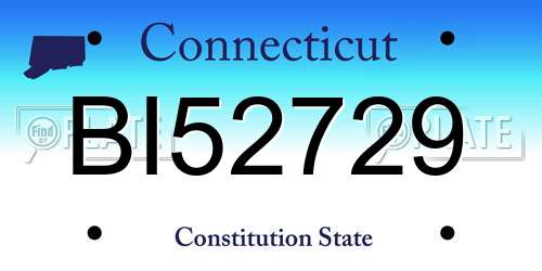 BI52729 Connecticut License Plate