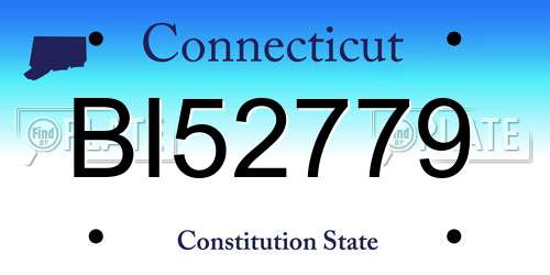BI52779 Connecticut License Plate