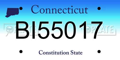 BI55017 Connecticut License Plate