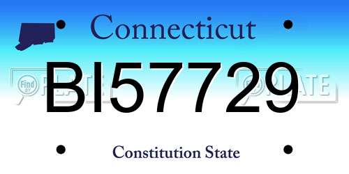 BI57729 Connecticut License Plate