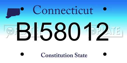 BI58012 Connecticut License Plate