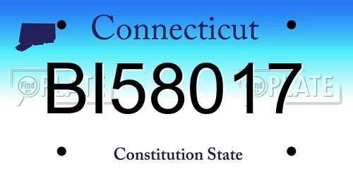 BI58017 Connecticut License Plate