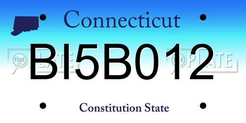 BI5B012 Connecticut License Plate