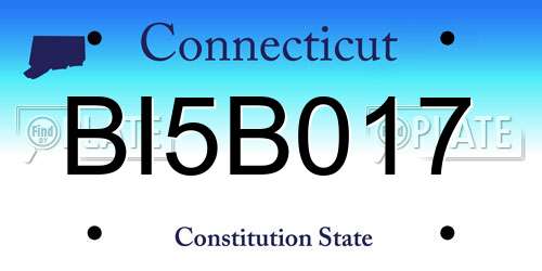 BI5B017 Connecticut License Plate