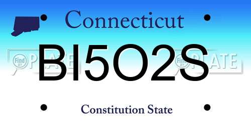 BI5O2S Connecticut License Plate