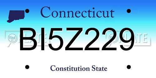 BI5Z229 Connecticut License Plate