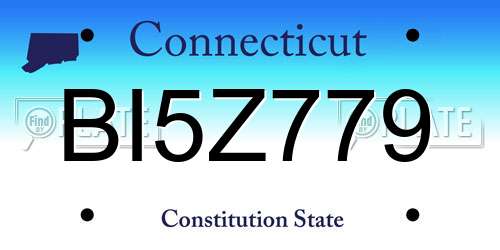 BI5Z779 Connecticut License Plate
