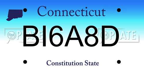 BI6A8D Connecticut License Plate