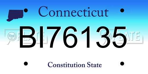 BI76135 Connecticut License Plate