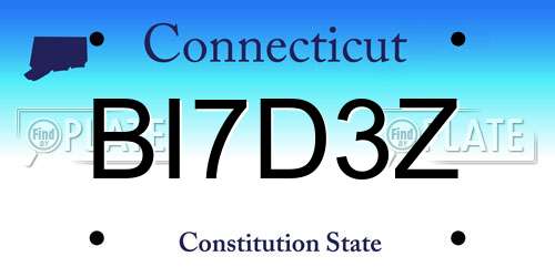 BI7D3Z Connecticut License Plate