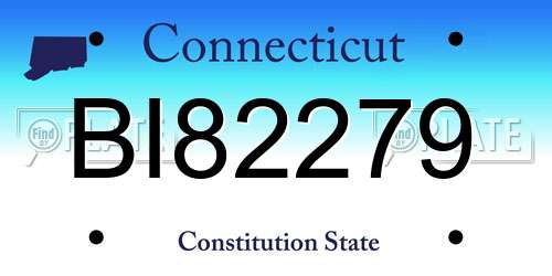 BI82279 Connecticut License Plate