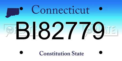 BI82779 Connecticut License Plate