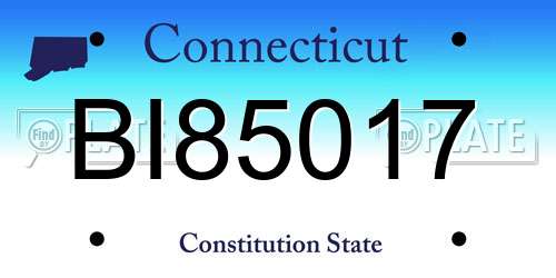 BI85017 Connecticut License Plate