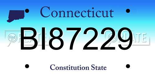 BI87229 Connecticut License Plate