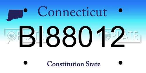 BI88012 Connecticut License Plate