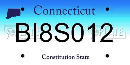 BI8S012 Connecticut License Plate
