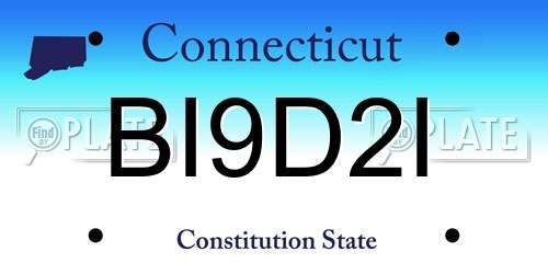 BI9D2I Connecticut License Plate