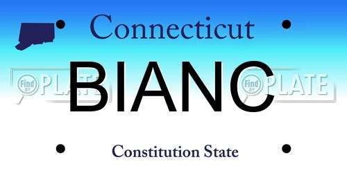 BIANC Connecticut License Plate
