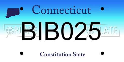 BIB025 Connecticut License Plate