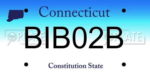 BIB02B Connecticut License Plate
