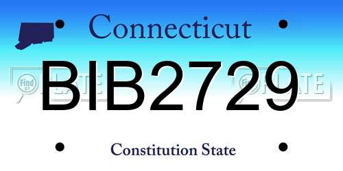 BIB2729 Connecticut License Plate