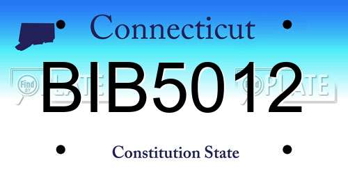BIB5012 Connecticut License Plate