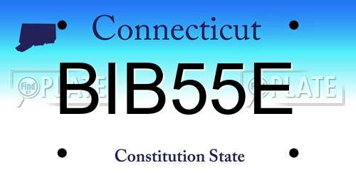 BIB55E Connecticut License Plate