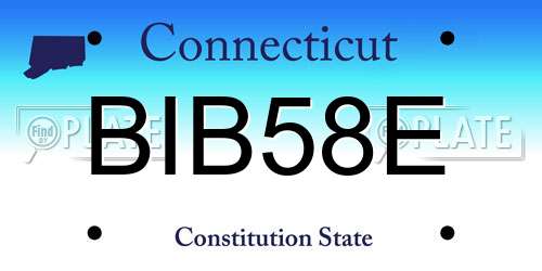 BIB58E Connecticut License Plate