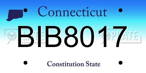 BIB8017 Connecticut License Plate