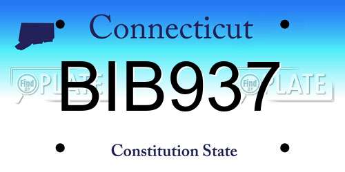 BIB937 Connecticut License Plate