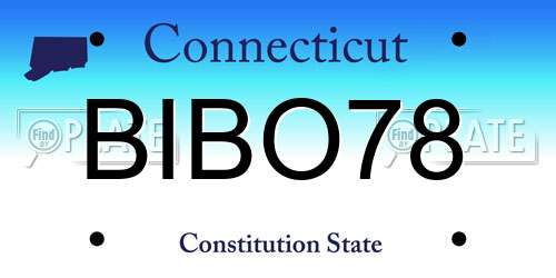 BIBO78 Connecticut License Plate