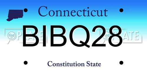BIBQ28 Connecticut License Plate