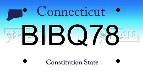 BIBQ78 Connecticut License Plate